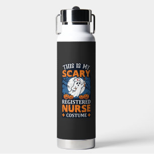 Scary Registered Nurse Costume Ghost Pumpkins Hall Water Bottle