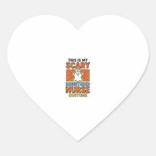 Scary Registered Nurse Costume Halloween Design_1 Heart Sticker