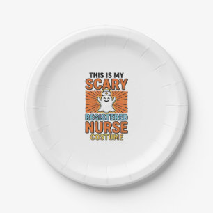 Scary Registered Nurse Costume Halloween Design_1 Paper Plate
