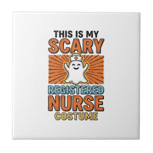 Scary Registered Nurse Costume Halloween Design_1 Tile
