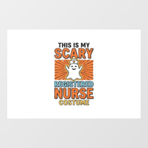 Scary Registered Nurse Costume Halloween Design_1 Window Cling