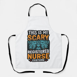Scary Registered Nurse Costume Halloween Shirt Des Apron