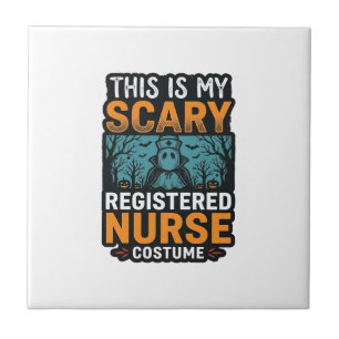 Scary Registered Nurse Costume Halloween Shirt Des Tile