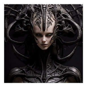 Scary Reptilian Alien Poster