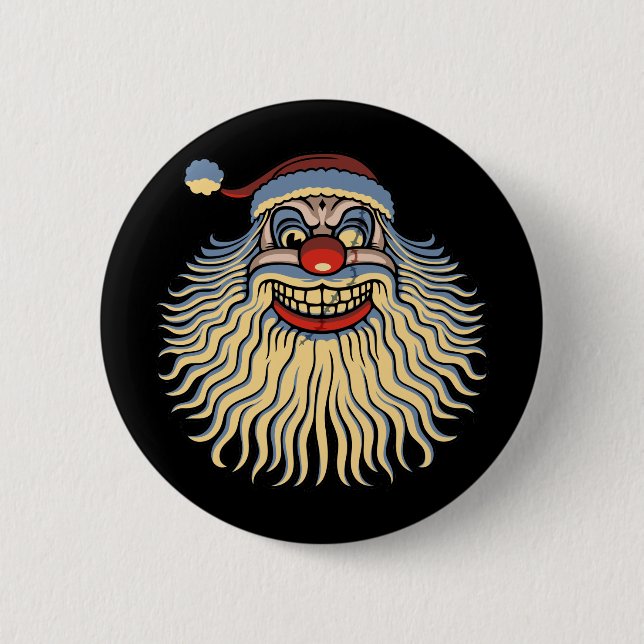 Scary Santa Clown 6 Cm Round Badge (Front)