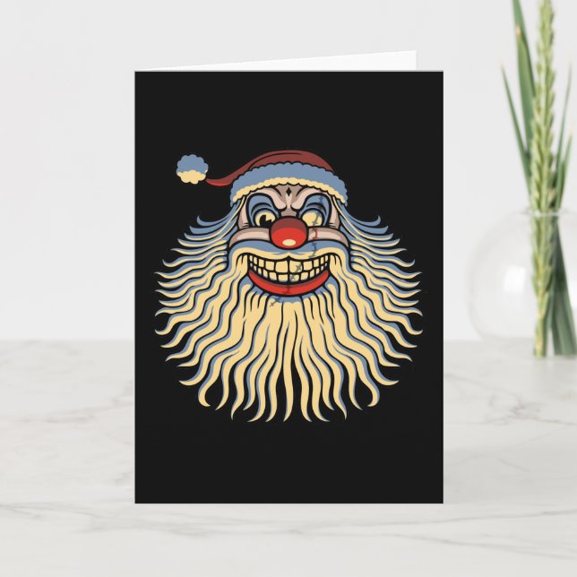 Scary Santa Clown Holiday Card (Front)