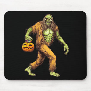 Scary Sasquatch Bigfoot Zombie Carrying Halloween Mouse Mat