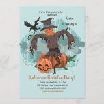 Scary Scarecrow Halloween Party Invitation<br><div class="desc">A Halloween party invitation with a scary scarecrow, pumpkins and a crow (Pix). The card is easy to customise with your wording, font, font colour, paper shape options and choice of six paper types.Not exactly what you're looking for? All our products can be custom designed to meet your needs at...</div>