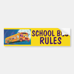 Scary SCHOOL BUS RULES Bumper Sticker