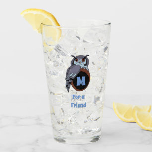 Scary Scop Owl Monogram Glass