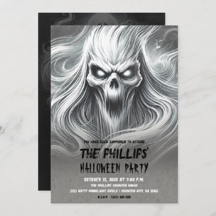 Scary Screaming Poltergeist Ghost Halloween Party Invitation