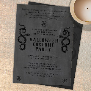 Scary Serpent Adult Halloween Party  Invitation