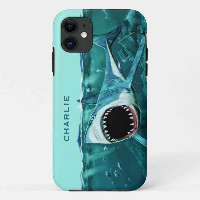 Scary Shark custom name phone cases (Back)