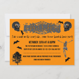 Scary Side Skeletons - Halloween Party Invitation