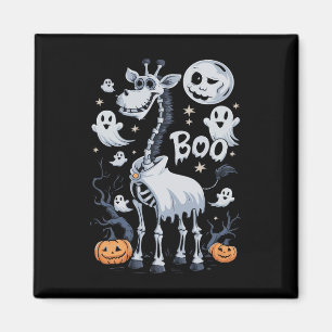 Scary Skeleton Giraffe In Ghosts Halloween  Magnet