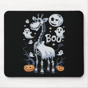 Scary Skeleton Giraffe In Ghosts Halloween Mouse Mat