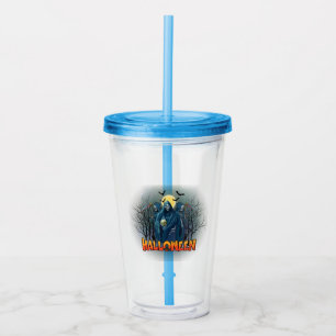 Scary Skeleton Night Halloween, My Halloween Mood. Acrylic Tumbler