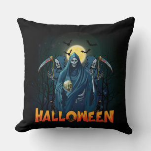 Scary Skeleton Night Halloween, My Halloween Mood. Cushion