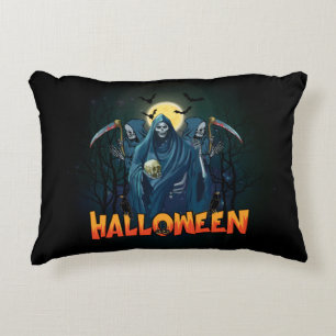 Scary Skeleton Night Halloween, My Halloween Mood. Decorative Cushion