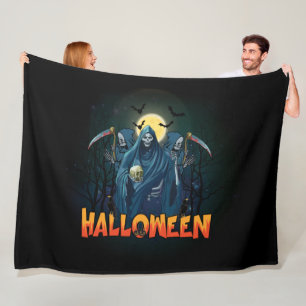 Scary Skeleton Night Halloween, My Halloween Mood. Fleece Blanket