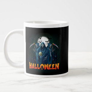 Scary Skeleton Night Halloween, My Halloween Mood. Large Coffee Mug