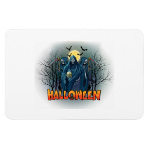 Scary Skeleton Night Halloween, My Halloween Mood. Magnet