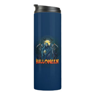 Scary Skeleton Night Halloween, My Halloween Mood. Thermal Tumbler
