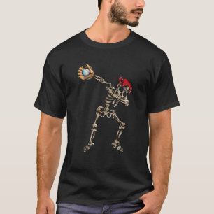 Scary Skeleton Plays Baseball Dab Dances Baseball T-Shirt