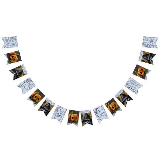 Scary Skeleton Witch for a Creepy Halloween Party Bunting (All)