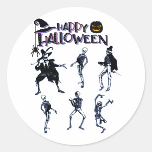Scary Skeletons Party Classic Round Sticker