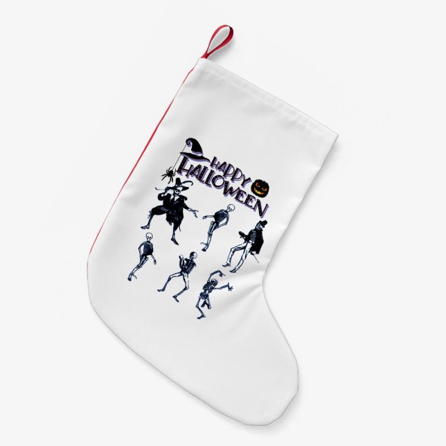Scary Skeletons Party Small Christmas Stocking (Front (Hanging))