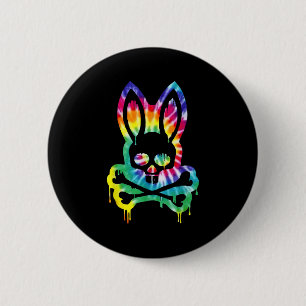 Scary Skull And Crossbones Bad Rabbit Horror Bunny 6 Cm Round Badge