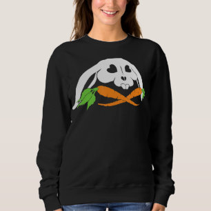 Scary Skull And Crossbones Bad Rabbit Horror Bunny Sweatshirt