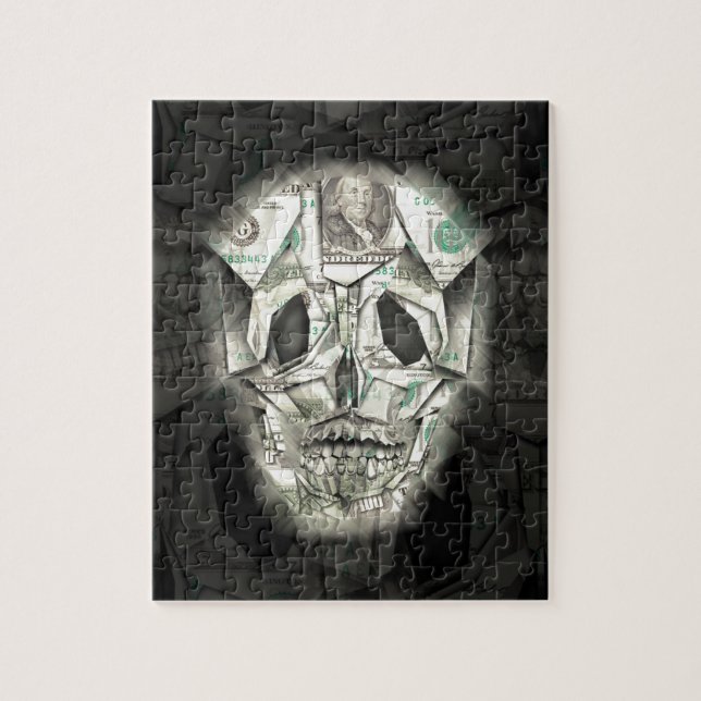Scary Skull Black Jigsaw Puzzle (Vertical)