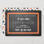 Scary Skull Chalkboard Invite<br><div class="desc">This Halloween invite is perfect for a tween or teen boy,  especially if they have a fall birthday. Features chalkboard background and skull and crossbones backside. Easily editable text.</div>