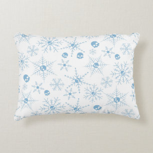 Scary skull Creepmas Christmas Snowflakes Decorative Cushion