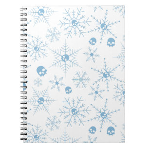 Scary skull Creepmas Christmas Snowflakes Notebook