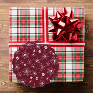 Scary skull Creepmas Christmas Snowflakes red Tree Decoration Card