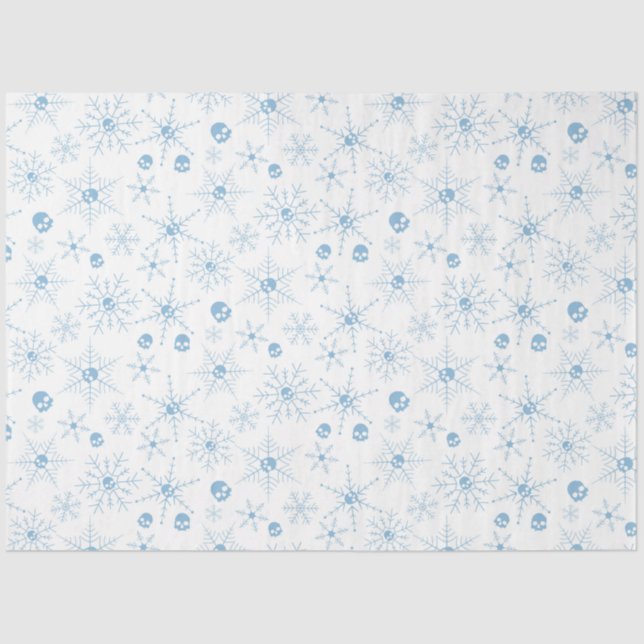 Scary skull Creepmas Christmas Snowflakes Tissue Paper (Front)