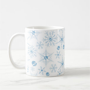 Scary skull Creepmas Christmas Snowflakes white Coffee Mug