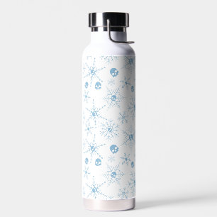 Scary skull Creepmas Christmas Snowflakes white Water Bottle