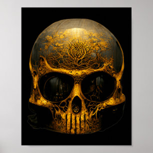 Scary Skull Face For A Creepy Halloween Costume  Poster