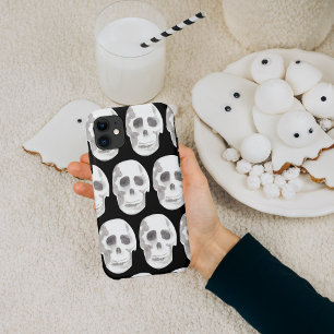 Scary Skull Halloween  Black & White  iPhone 11 Case