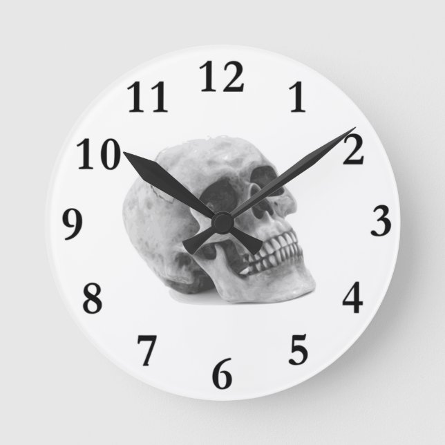 Scary Skull Halloween Theme Round Clock (Front)