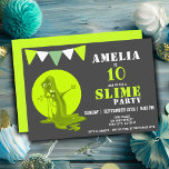 Scary Slime Monster Green Slime Birthday Party Invitation<br><div class="desc">Funny and Scary Slime Monster Slime Birthday Party Invitation for kids // Funny slime birthday party card. The design has a fun and scary green slime monster. Personalise this birthday invite with a child`s name, age and personalise all the data on the invitation. Great as a birthday party invitation for...</div>