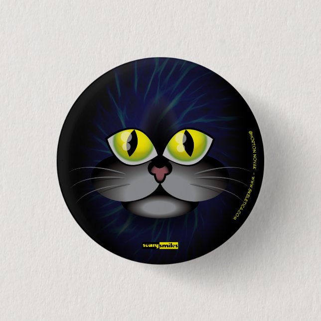 Scary Smiles - Black Cat 3 Cm Round Badge (Front)