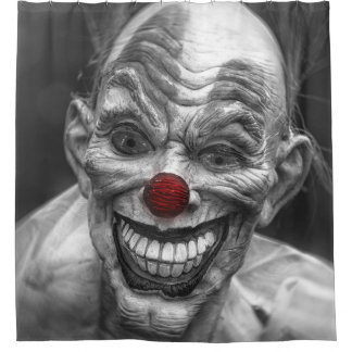 Scary Smiling Clown, Shower Curtain Art