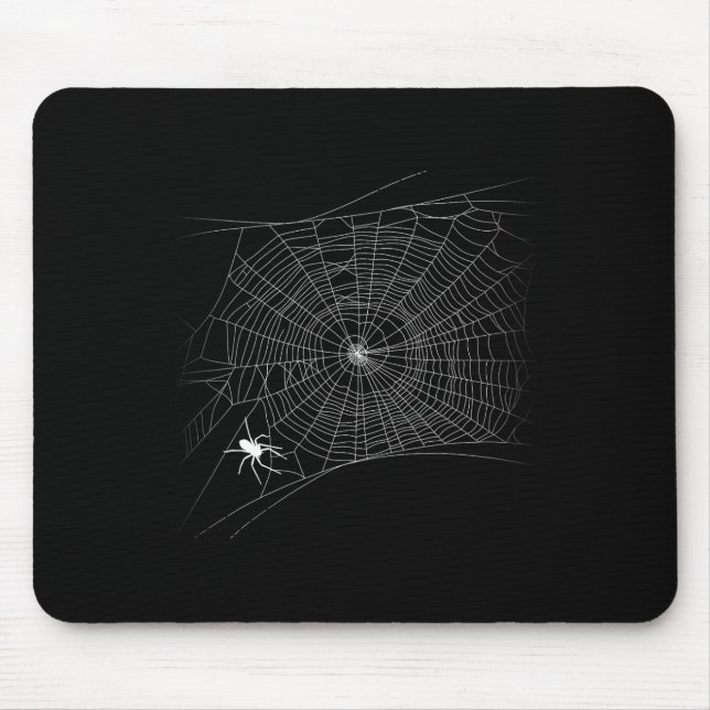 Scary Spider Web - Black Widow Halloween  Mouse Mat (Front)