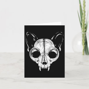 Scary Spooky Cat Feline Skull Skeleton Halloween A Card