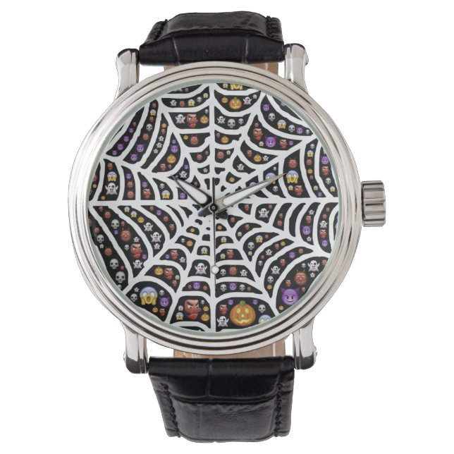 Scary Spooky Cobweb Collage Watch (Front)